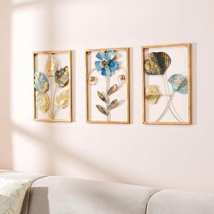 Solimo Leaves Metal Wall Decor | Elegant Nature-Inspired Iron Wall Hanging